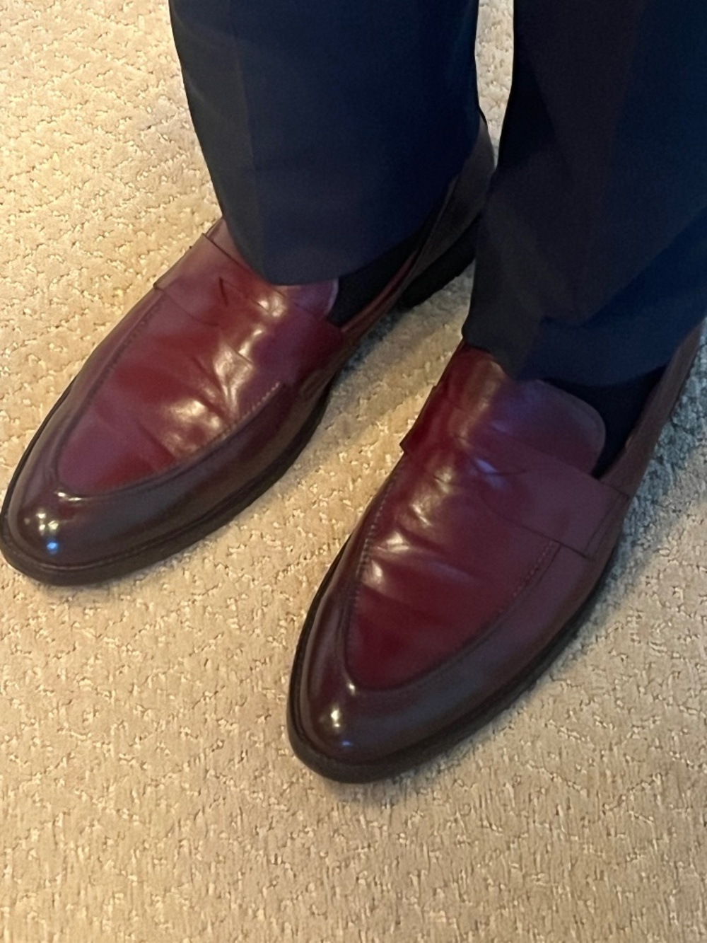 Mens burgundy loafers size 9 1/2